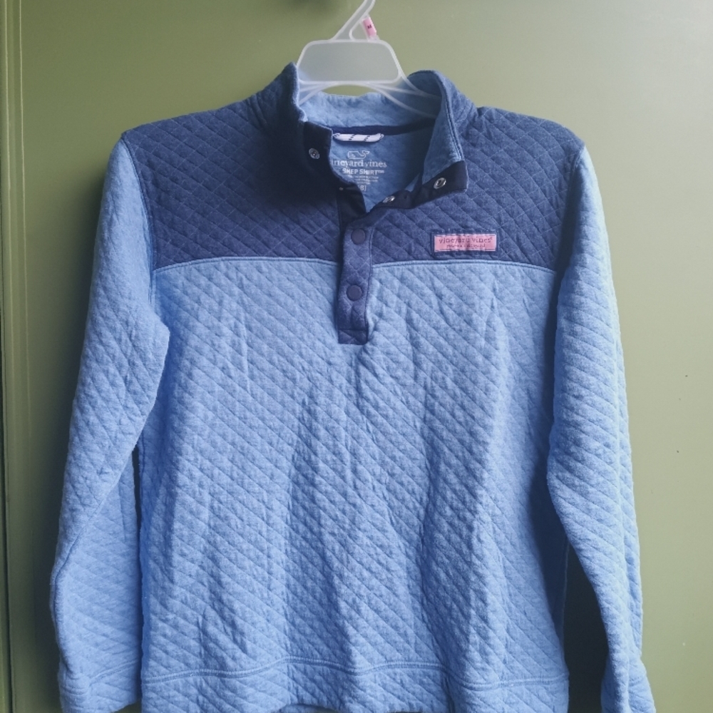 Blue Quilted kids shep shirt